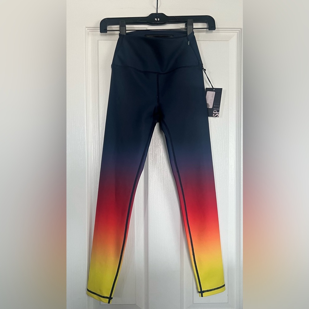 NWT Splits59 Navy/Crimson Ombré Kinney High Waisted Rise Leggings XS $104 - Picture 3 of 4